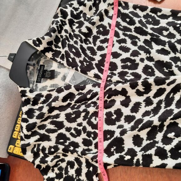 NEW With Tag ! Design 365 Black & White Open Light Weight Cardigan Sweater Sz S - Picture 4 of 7